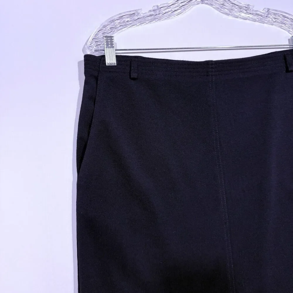 Alfred Dunner Midi Pencil Skirt Women's 10 Black Classic Pull On
